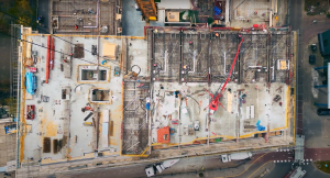 Tunnel formwork seen from a bird perspective