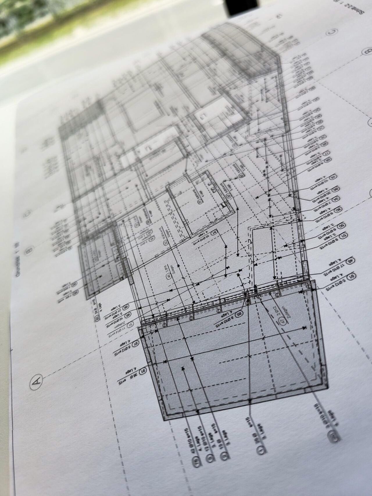 Detailed rebar shop drawing used for accurate on-site reinforcement installation.